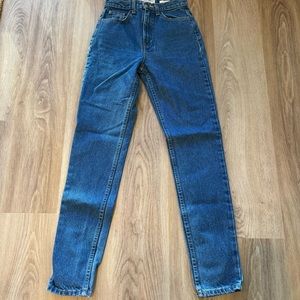 American Apparel Medium Wash The High Waist Jean
